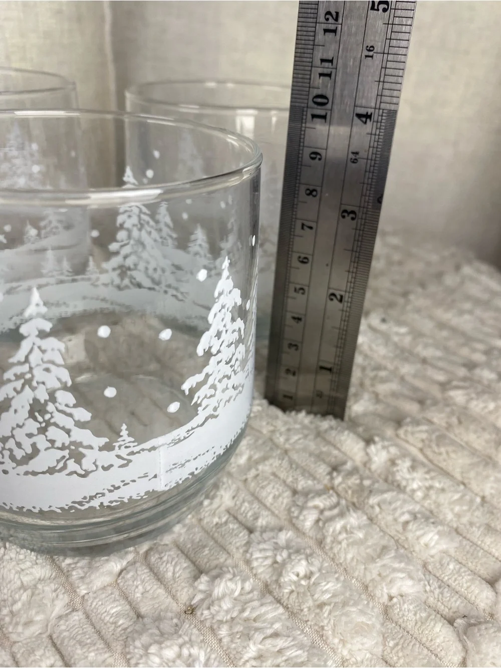 VTG 1980s Libbey Winterland Snowy Pines Rocks Glasses - Set of 4